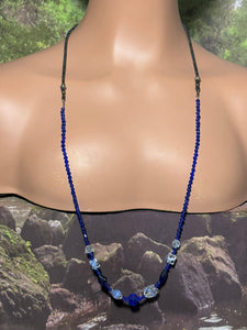 Personal POWER BAND-IT Blue & Clear Sculpted Glass Bead Array