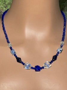 Personal POWER BAND-IT Blue & Clear Sculpted Glass Bead Array