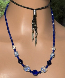Personal POWER BAND-IT Blue & Clear Sculpted Glass Bead Array