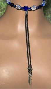 Personal POWER BAND-IT Blue & Clear Sculpted Glass Bead Array