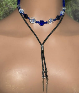Personal POWER BAND-IT Blue & Clear Sculpted Glass Bead Array