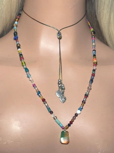 Charming Personal POWER BAND-IT Multi Color Glass Beads Multi Color Gem Composite
