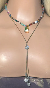 Charming Personal POWER BAND-IT Multi Color Glass Beads Multi Color Gem Composite