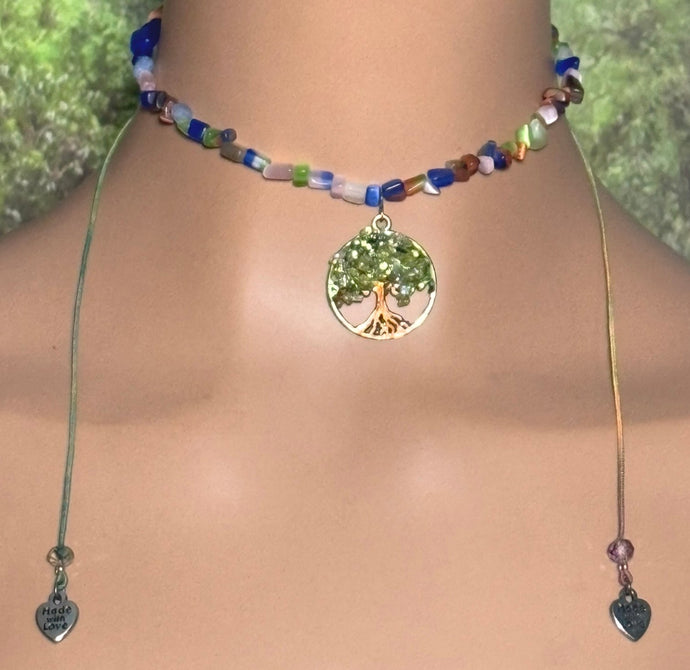Charming Personal POWER BAND-IT Multi Color Glass Beads Gemstone Tree