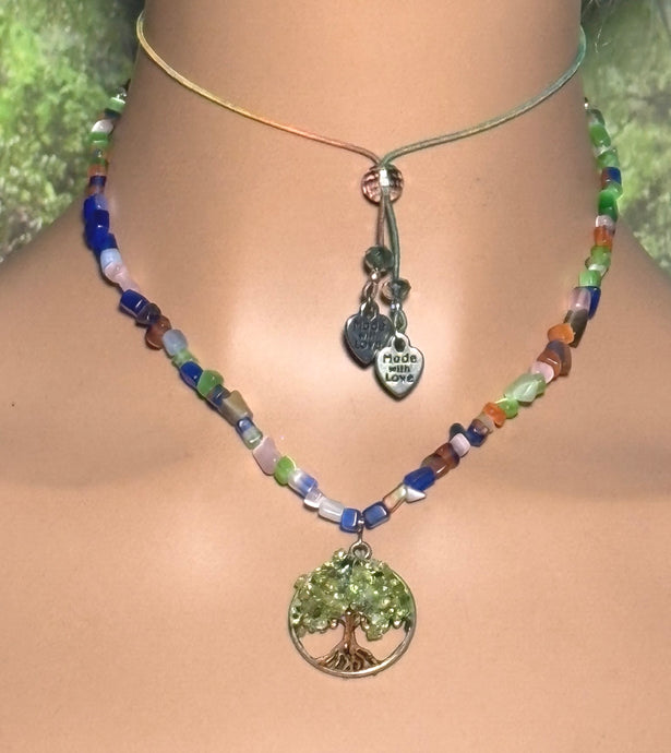Charming Bead POWER BAND-IT Multi Color Glass Beads Gemstone Tree