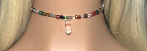 Charming Bead POWER BAND-IT Multi Color Glass Beads Gemstone Quartz Point