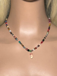 Charming Bead POWER BAND-IT Multi Color Glass Beads Gemstone Quartz Point