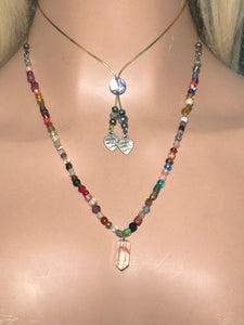 Charming Bead POWER BAND-IT Multi Color Glass Beads Gemstone Quartz Point