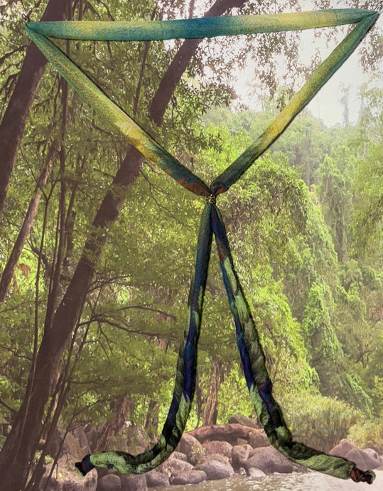 Special Edition SCARF BAND-IT Deep Blue Green Gold Extra Long ForRest