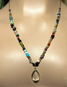 Charming Personal POWER BAND-IT Multi Color Glass Beads & Quartz Crystal Gemstone