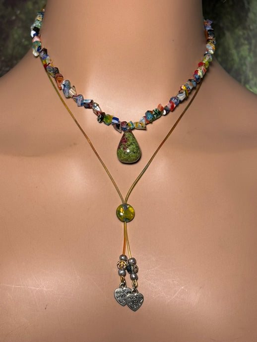 Charming Bead POWER BAND-IT Multi Color Glass Beads & Gemstone Drop