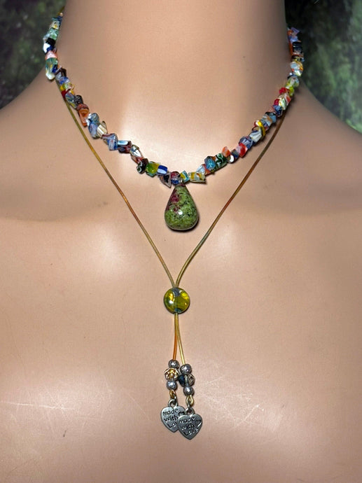 Charming Personal POWER BAND-IT Multi Color Glass Beads & Gemstone Drop
