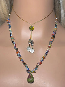 Charming Personal POWER BAND-IT Multi Color Glass Beads & Gemstone Drop