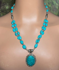Precious Gemstone POWER BAND-IT Real Silver with Turquoise Gemstones