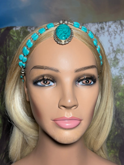 Precious Gemstone POWER BAND-IT Real Silver with Turquoise Gemstones