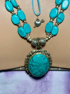 Precious Gemstone POWER BAND-IT Real Silver with Turquoise Gemstones