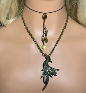 Charming Personal POWER BAND-IT Bronze Chain Ascending Phoenix
