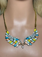 Load image into Gallery viewer, Bling Wing POWER BAND-IT Gold Tone Chain Colorful Ornate Wings