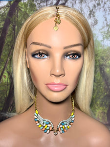 Bling Wing POWER BAND-IT Gold Tone Chain Colorful Ornate Wings