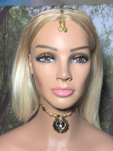 Load image into Gallery viewer, Bead Bling POWER BAND-IT Gold Tone Crystals &amp; Ornate Beads Scalloped Mystic Mirror