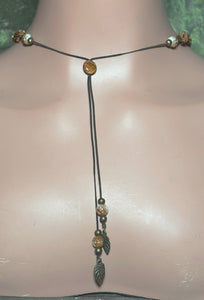 Charming Personal POWER BAND-IT Brown Beaded Braid Mystic Peacock