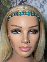 Load image into Gallery viewer, Precious Gemstone POWER BAND-IT Real Silver Turquoise Crystals