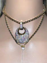Load image into Gallery viewer, Precious Bling POWER BAND-IT Gold Filled Rainbow Crystal Amulet Electroplated Gold Ornate Chain