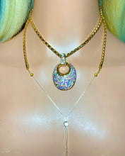 Load image into Gallery viewer, Precious Bling POWER BAND-IT Gold Filled Rainbow Crystal Amulet Electroplated Gold Ornate Chain