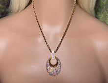 Load image into Gallery viewer, Precious Bling POWER BAND-IT Gold Filled Rainbow Crystal Amulet Electroplated Gold Ornate Chain