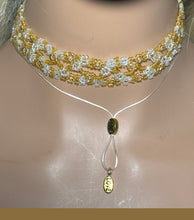 Load image into Gallery viewer, Personal POWER BAND-IT Gold &amp; Clear Woven Seed Bead Flower Power