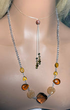 Load image into Gallery viewer, Personal POWER BAND-IT Shades of Amber Sculpted Glass Bead Array Flowers/Teardrops