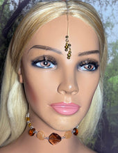 Load image into Gallery viewer, Personal POWER BAND-IT Shades of Amber Sculpted Glass Bead Array Flowers/Teardrops