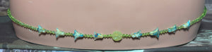 Personal POWER BAND-IT Shades of Green Sculpted Glass Bead Array Flowers
