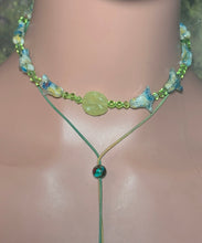 Load image into Gallery viewer, Personal POWER BAND-IT Shades of Green Sculpted Glass Bead Array Flowers