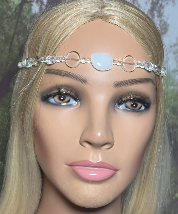 Personal POWER BAND-IT Clear & Cream Sculpted Glass Bead Array