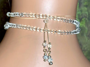 Personal POWER BAND-IT Clear & Cream Sculpted Glass Bead Array