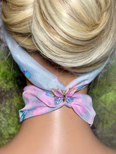 Load image into Gallery viewer, SCARF BAND-IT Exclusive Edition Pink/Blue/Gray Butterfly Theme Resin Butterfly
