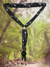 Load image into Gallery viewer, SCARF BAND-IT Exclusive Edition Black/White Floral Mother of Pearl &quot;LOVE AND PEACE&quot;