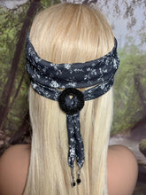 Load image into Gallery viewer, SCARF BAND-IT Exclusive Edition Black/White Floral Mother of Pearl &quot;LOVE AND PEACE&quot;