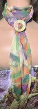 Load image into Gallery viewer, SCARF BAND-IT Exclusive Edition Multi Color Abstract Large Genuine Green Gemstone