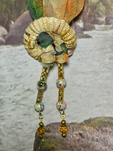 SCARF BAND-IT Exclusive Edition Multi Color Abstract Large Genuine Green Gemstone