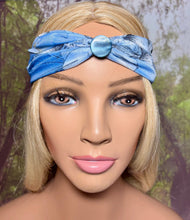 Load image into Gallery viewer, SCARF BAND-IT Exclusive Edition Blue Floral Theme Natural Scenic Holographic Stone/Shell