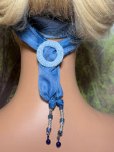 Load image into Gallery viewer, SCARF BAND-IT Exclusive Edition Blue Floral Theme Natural Scenic Holographic Stone/Shell