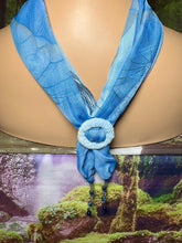Load image into Gallery viewer, SCARF BAND-IT Exclusive Edition Blue Floral Theme Natural Scenic Holographic Stone/Shell