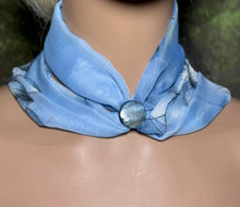 Load image into Gallery viewer, SCARF BAND-IT Exclusive Edition Blue Floral Theme Natural Scenic Holographic Stone/Shell