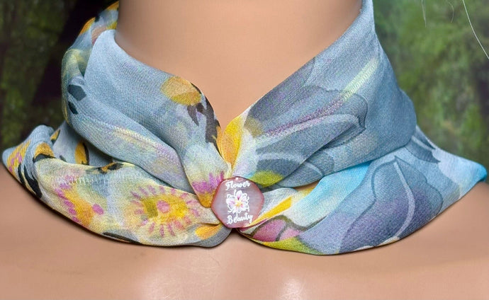 SCARF BAND-IT Exclusive Edition Multi Color Floral Theme Mother of Pearl 