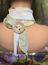 Load image into Gallery viewer, SCARF BAND-IT Exclusive Edition Fuchsia on Crème Floral Theme Resin Butterfly
