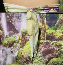 Load image into Gallery viewer, SCARF BAND-IT Exclusive Edition Fuchsia on Crème Floral Theme Resin Butterfly