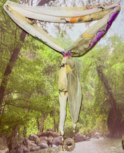 Load image into Gallery viewer, SCARF BAND-IT Exclusive Edition Fuchsia on Crème Floral Theme Resin Butterfly