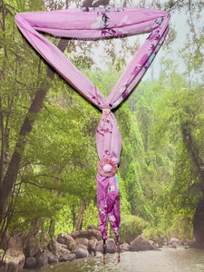 SCARF BAND-IT Exclusive Edition Mauve Shades Floral Theme Mother of Pearl Embossed Flower